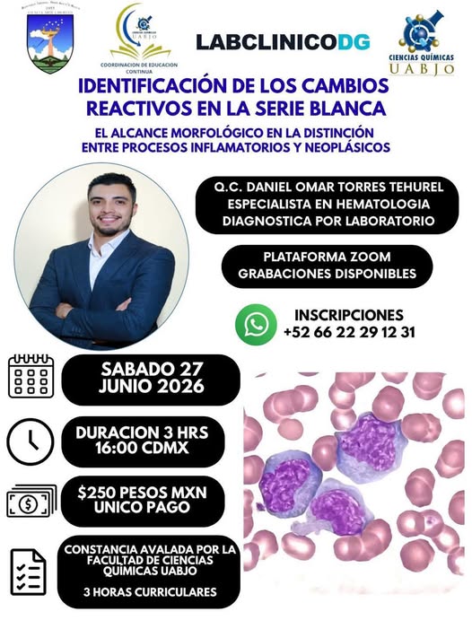 Flyer: Identificacíon de lo cambios reactivos en la serie blanca