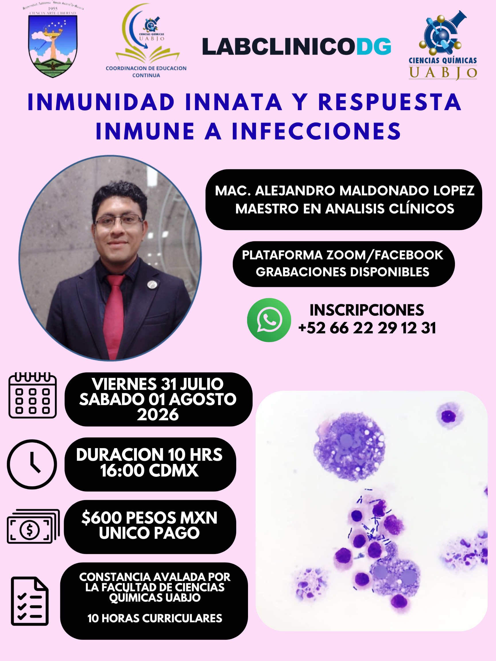 Flyer: Inmunidad innata y respuesta inmune a infecciones
